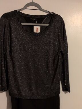 Sparkle Black Women's Sweater - Elegant Knit Top